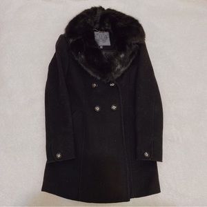 Ever New Wool Coat With Faux Fur